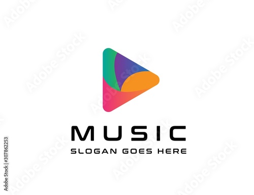 Free Download Triangle play button icon design flat illustration vector graphic - GFXLoad
