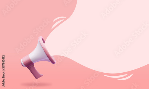 Naklejka megaphone with Speech bubble 3d illustration