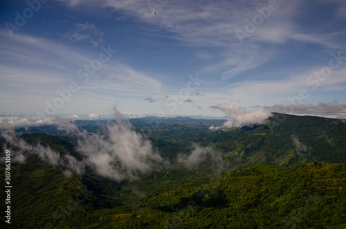 View of the mountains against the sky with clouds