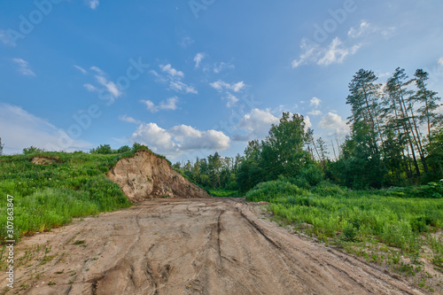 Sandy hill in the countryside on a sunny day