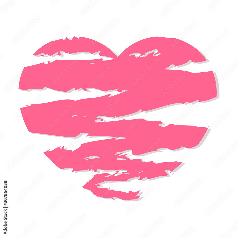 pink torn heart, a symbol of a broken heart and unrequited love, sadness, loneliness, longing. vector stock illustration, concept of lonely sad people on valentines day holiday. pink torn heart, a symbol of a broken heart and unrequited love, sadness, loneliness, longing. vector stock illustration, concept of lonely sad people on valentines day holiday.