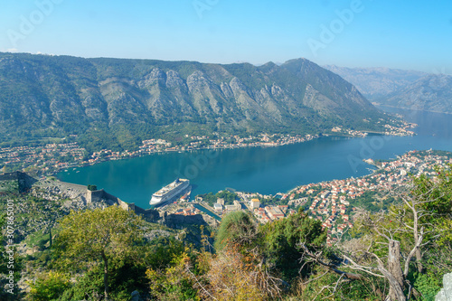 View of Boka - Kotor Bay from the top of the mountain.
