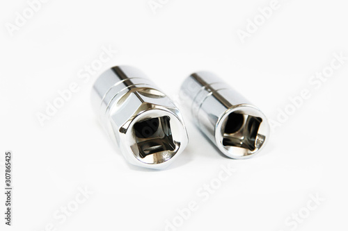 metal nozzles with screwdriver holes for screwing and mounting