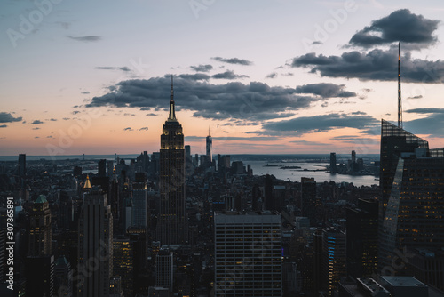 Skyline of New York city district in sunset © BullRun