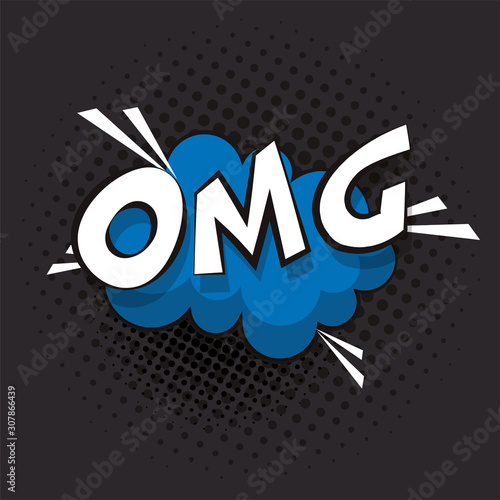 poster pop art style with omg word
