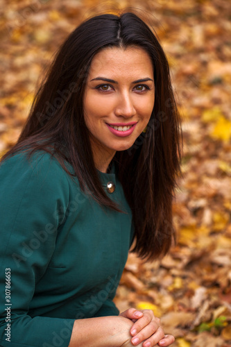 Portrait of beautiful young brunette woman