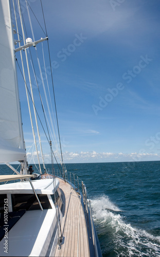 Sailing. Super sailingyacht at sea. Boat.  © A