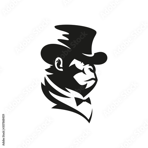 Monkey logo design vector illustrator