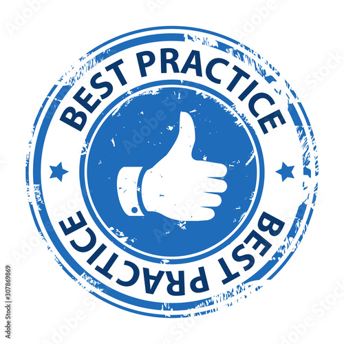 Best practice rubber stamp icon isolated on white background. Vector illustration