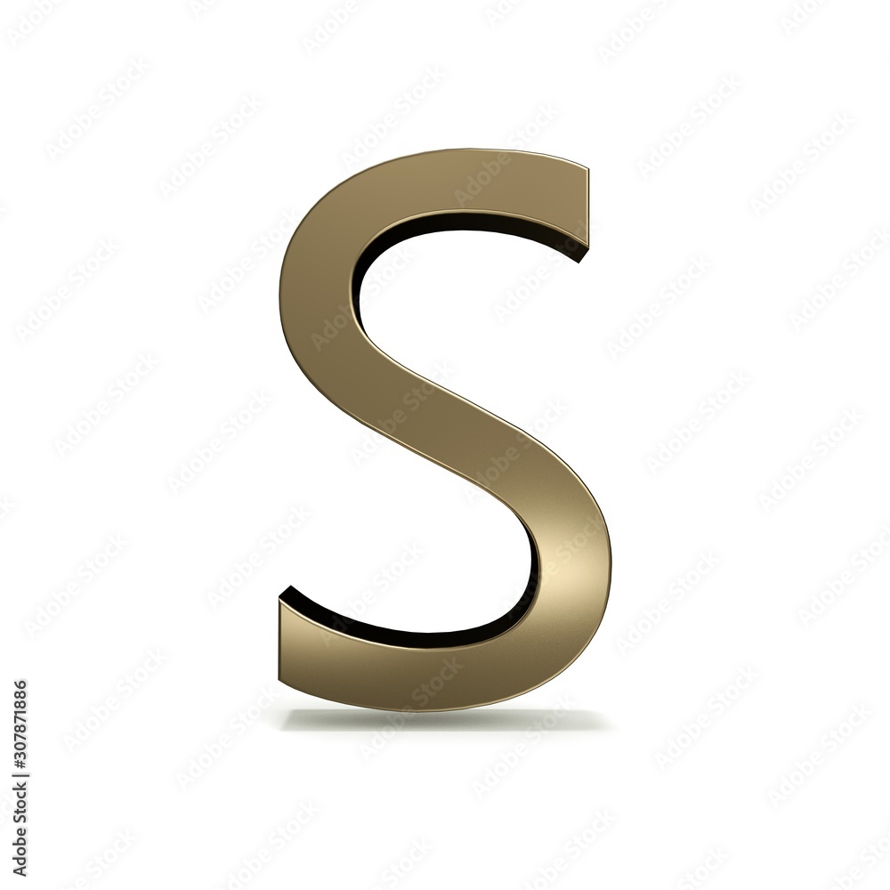 3d letter collection with white background.letter S 3d letter collection with white background.letter S