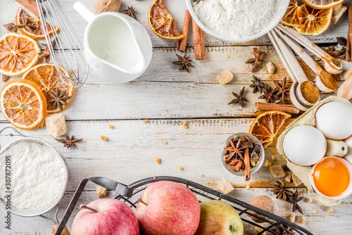 Obraz jesienne pieczenie ciasta