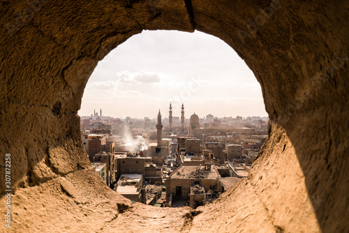 Landscape of cairo old city in egypt africa