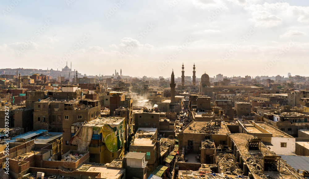 aerial view of the cairo city in egypt africa