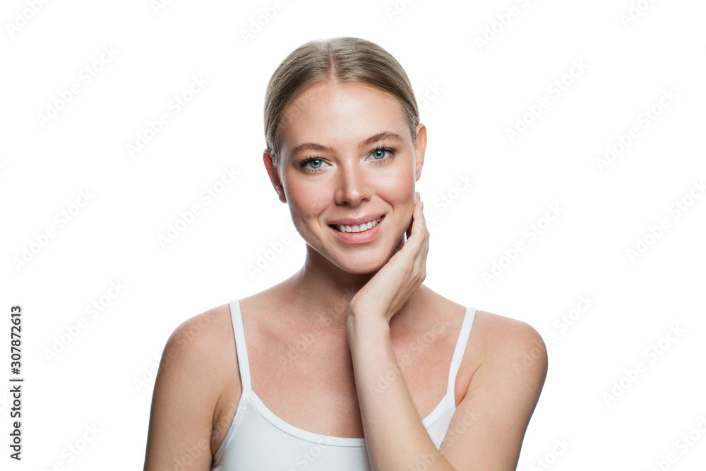 Nice woman smiling isolated on white background Nice woman smiling isolated on white background