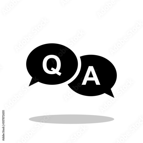 Question & Answers icon in trendy flat style. Speech bubble symbol for your web site design, logo, app, UI Vector EPS 10. 