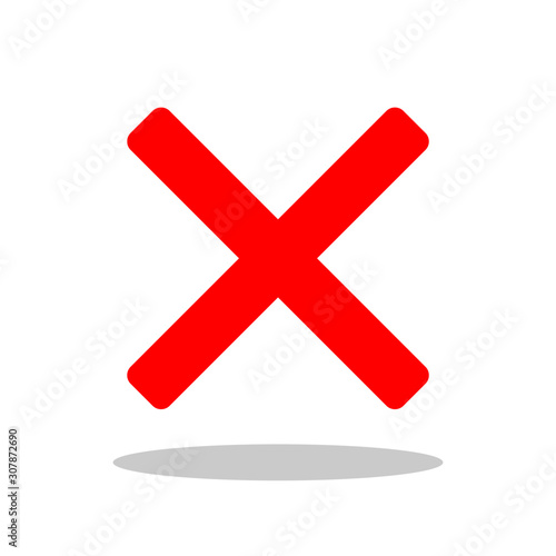 Red Cross icon in trendy flat style. No sign / X button symbol for your web site design, logo, app, UI Vector EPS 10. - Vector