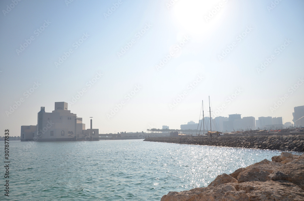 Museum of Islamic Art, Harbour and architecture of The Pearl, Doha, Qatar, Middle East Museum of Islamic Art, Harbour and architecture of The Pearl, Doha, Qatar, Middle East