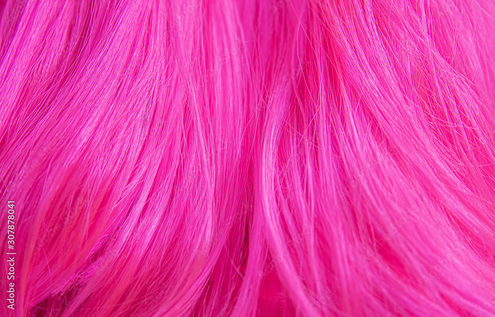 Obraz premium Close up view of color trendy pink hair