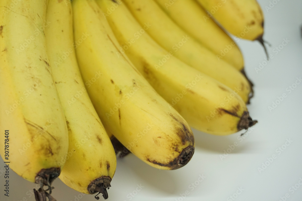 Sweet bananas isolated on white background