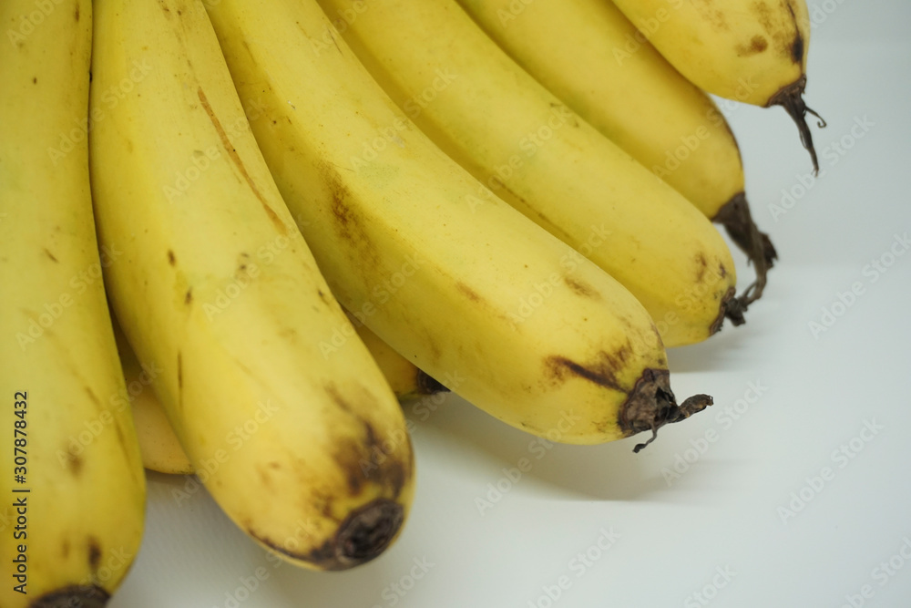 Sweet bananas isolated on white background