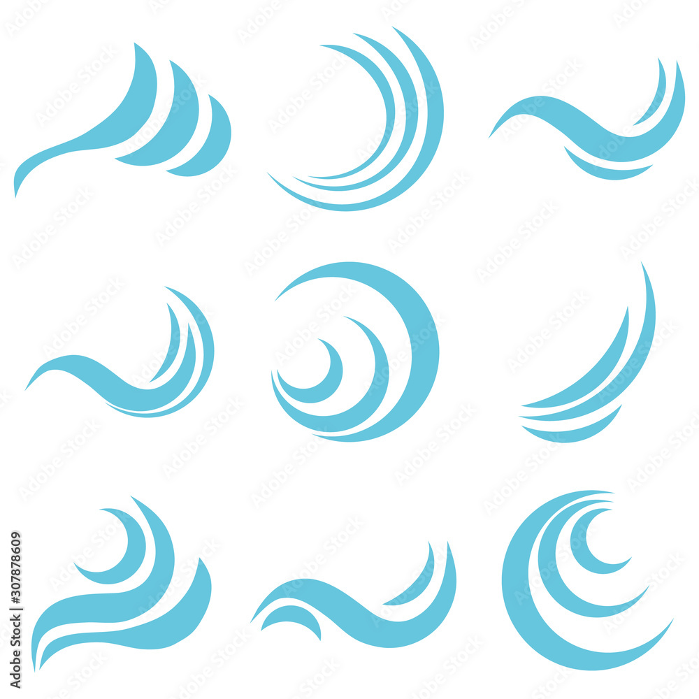Water Design Elements. Set of Water Wave element collections Icon Logo Water Design Elements. Set of Water Wave element collections Icon Logo