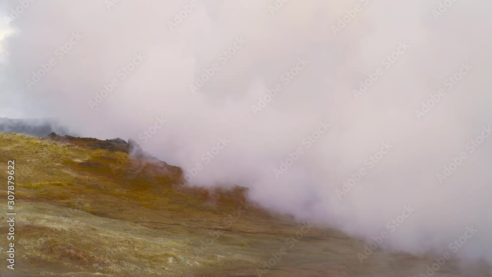 Martian landscape Geothermal activity, Hot steam erupts from the ground, Iceland, Martian landscape Geothermal activity, Hot steam erupts from the ground, Iceland,