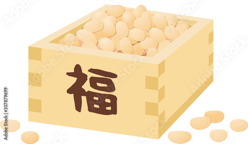 豆まき 枡 左向き