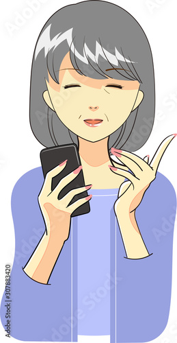 Woman with smartphone in one hand