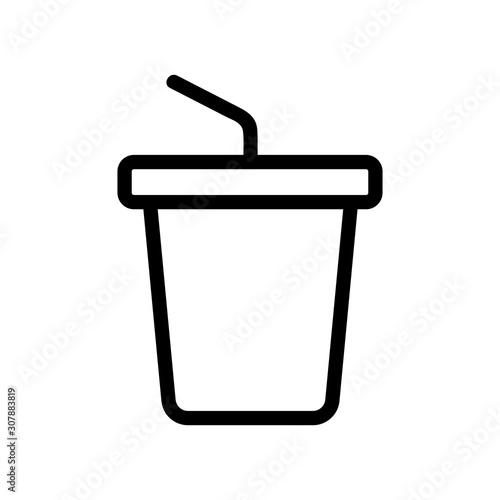 drink in a glass icon vector. Thin line sign. Isolated contour symbol illustration