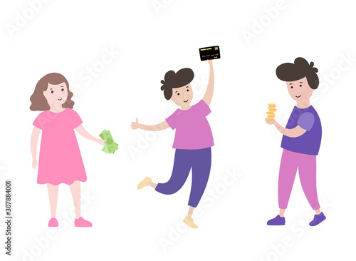 Vector child finance isolated illustration 