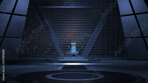 Sci fi Throne room 3d rendering