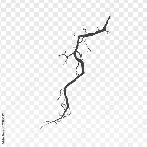 Black surface crack line - broken ground or cracked wall effect