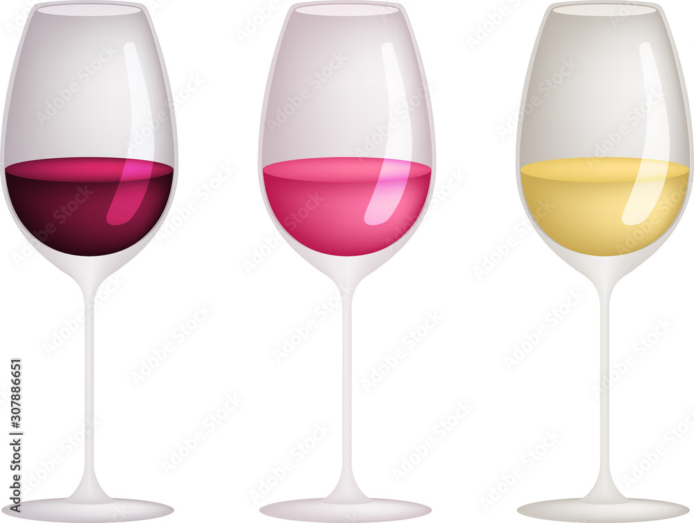 ワイングラス ベクター イラスト 赤ワイン ロゼ 白ワイン ドリンク お酒 アルコール Vektornyj Obekt Stock Adobe Stock