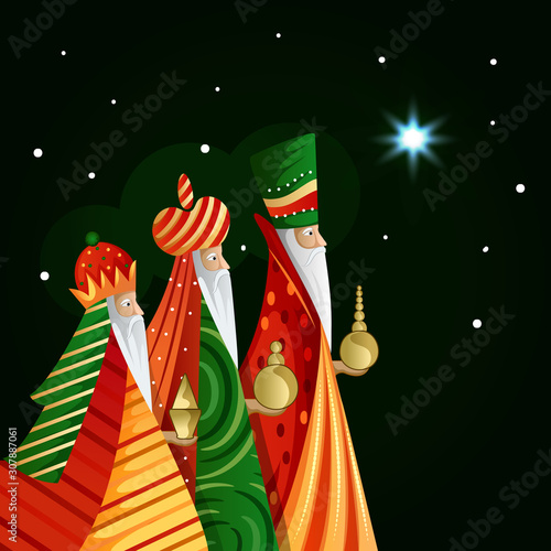 Illustration of Epiphany ( Epiphany is a  Christian festival )