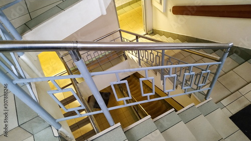 Staircase down in a building interior