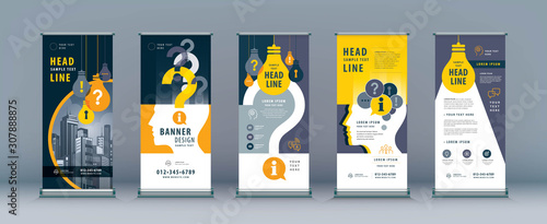 Business Roll Up Set. Standee Design. Banner Template