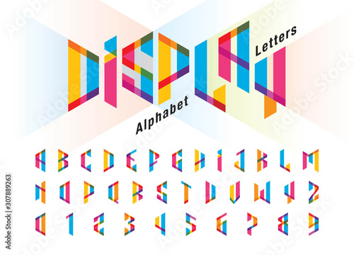 Vector of Distort Modern Alphabet Letters and numbers, Minimalist Font Design