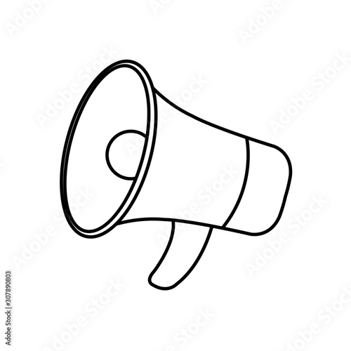 Megaphone icon design, Amplifer speaker bullhorn announce speech message communication and sound theme Vector illustration
