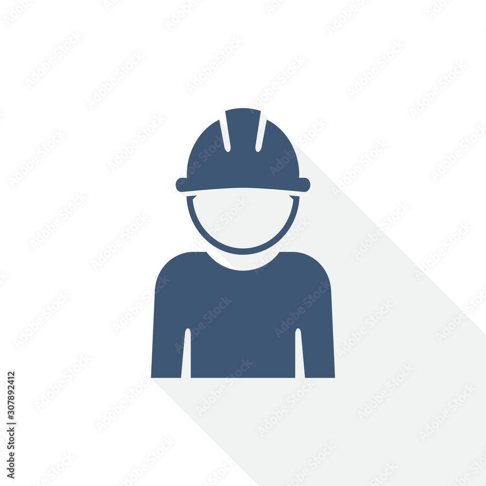 engineer icon, worker, manager, employee concept flat design vector illustration in eps 10 with empty copy space engineer icon, worker, manager, employee concept flat design vector illustration in eps 10 with empty copy space
