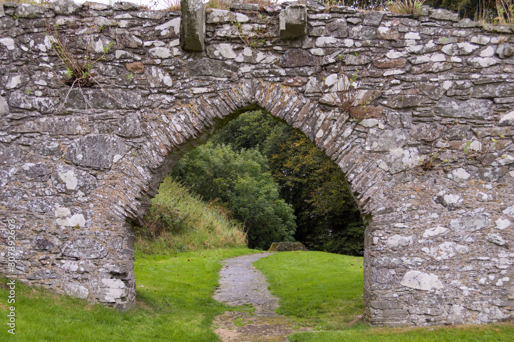 Country Path with Arch stone wall