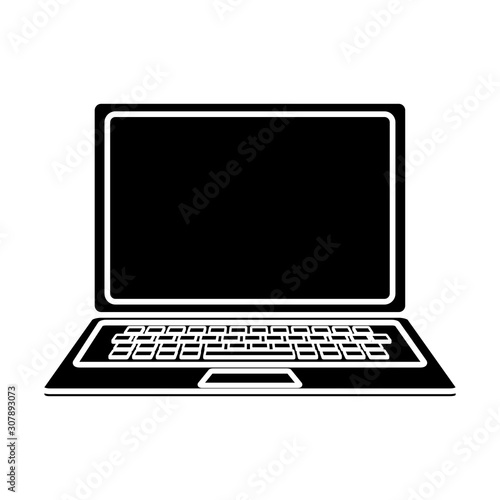 Laptop design, Digital technology communication social media internet web and wireless theme Vector illustration