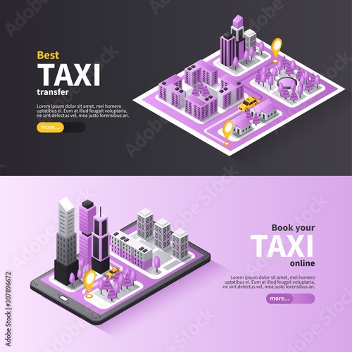 Taxi City Navigation Banners