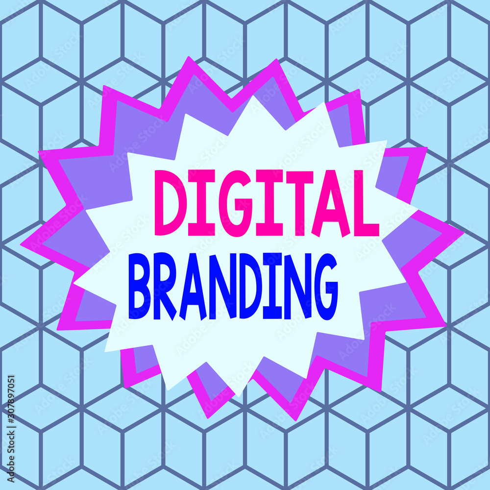 Text sign showing Digital Branding. Business photo showcasing combination of internet branding and digital marketing Asymmetrical uneven shaped format pattern object outline multicolour design Text sign showing Digital Branding. Business photo showcasing combination of internet branding and digital marketing Asymmetrical uneven shaped format pattern object outline multicolour design
