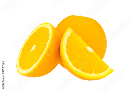 Obraz na płótnie Orange isolated on white background in Full Depth of field white clipping path. w salonie