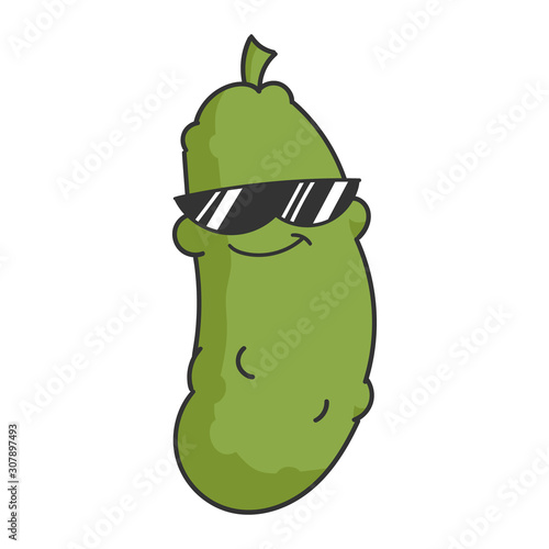 Cool Sunglasses Dill Pickle Cartoon