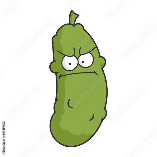Angry Dill Pickle Cartoon