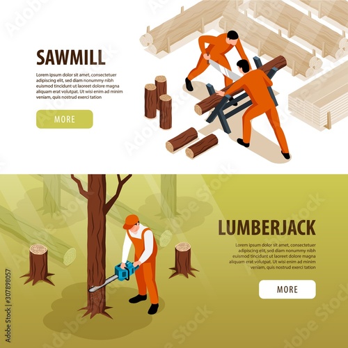 Sawmill Horizontal Banners Set
