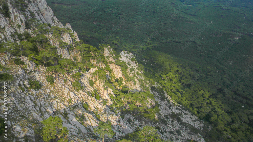 Rocky mountain. Crimean landscape.  Mountain hiking
