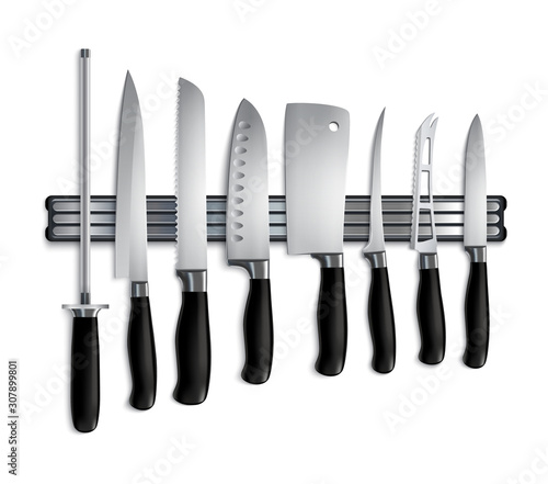Knives Magnetic Holder Realistic Image