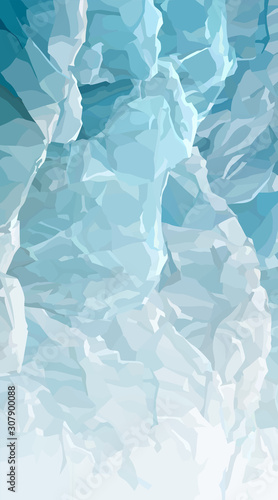 Vertical background of gradient blue ice blocks